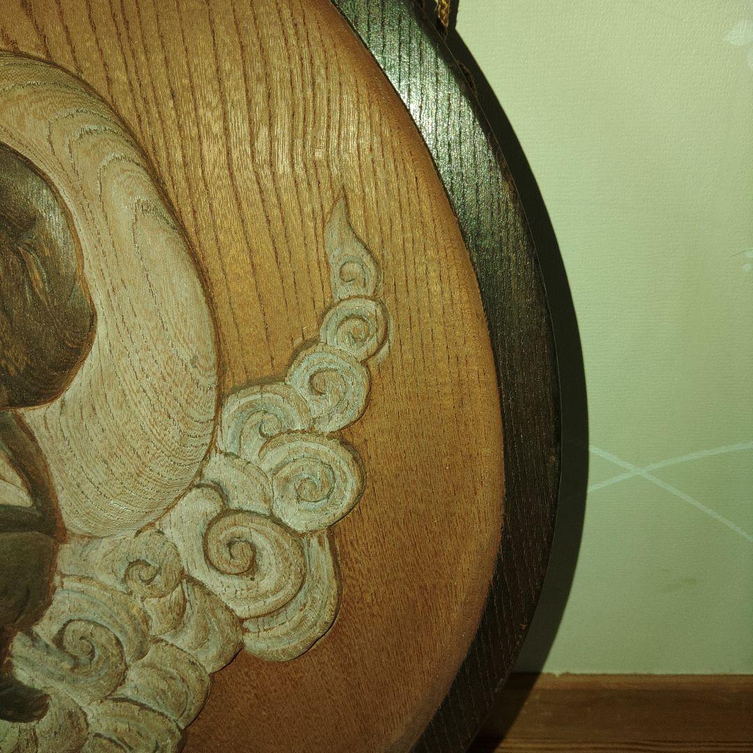 欅彫刻　浮彫り大黒様　壁飾り　骨董