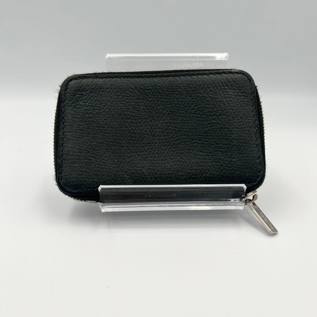 【美品】Valextra ラウンドジップ　ミニウォレット　ケース　グリーン