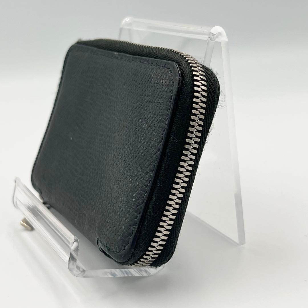 【美品】Valextra ラウンドジップ　ミニウォレット　ケース　グリーン