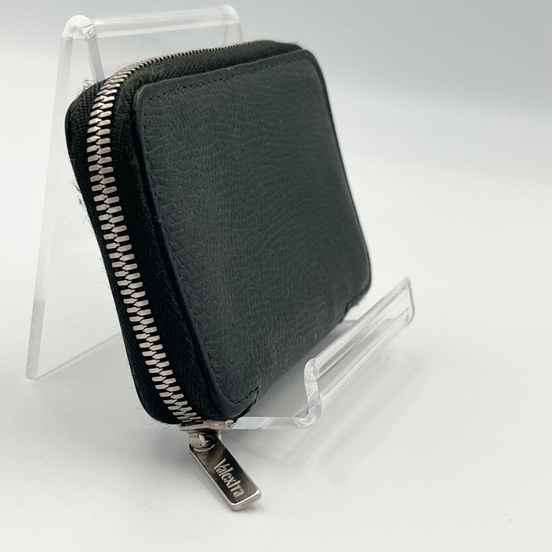 【美品】Valextra ラウンドジップ　ミニウォレット　ケース　グリーン