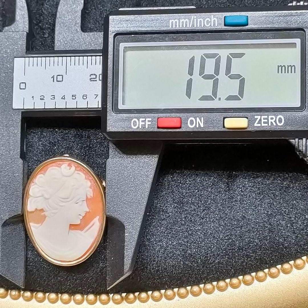 2AC74　585 k14金　カメオ　ブローチ　ペンダントトップ