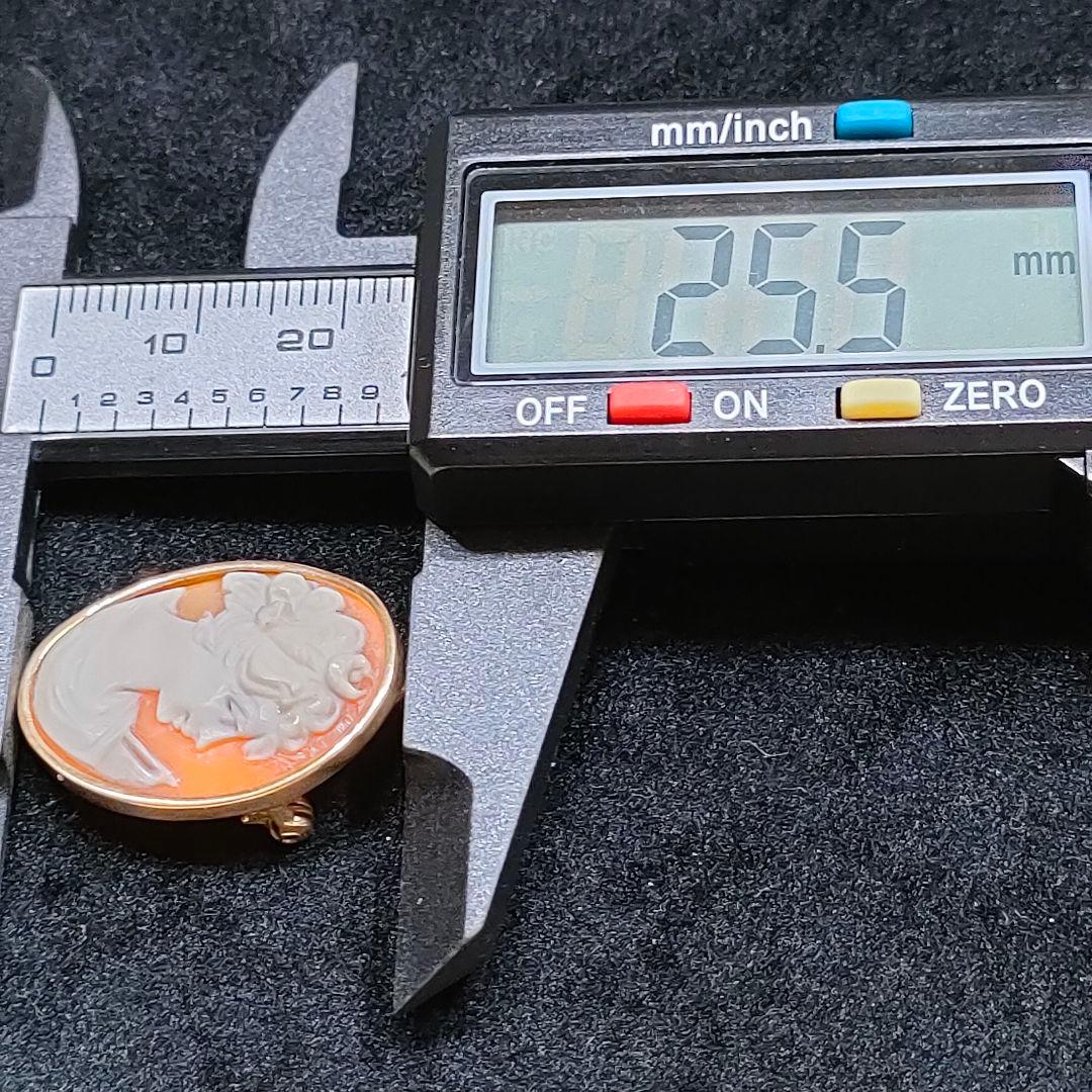 2AC74　585 k14金　カメオ　ブローチ　ペンダントトップ