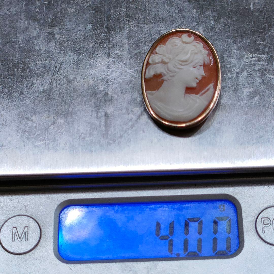 2AC74　585 k14金　カメオ　ブローチ　ペンダントトップ