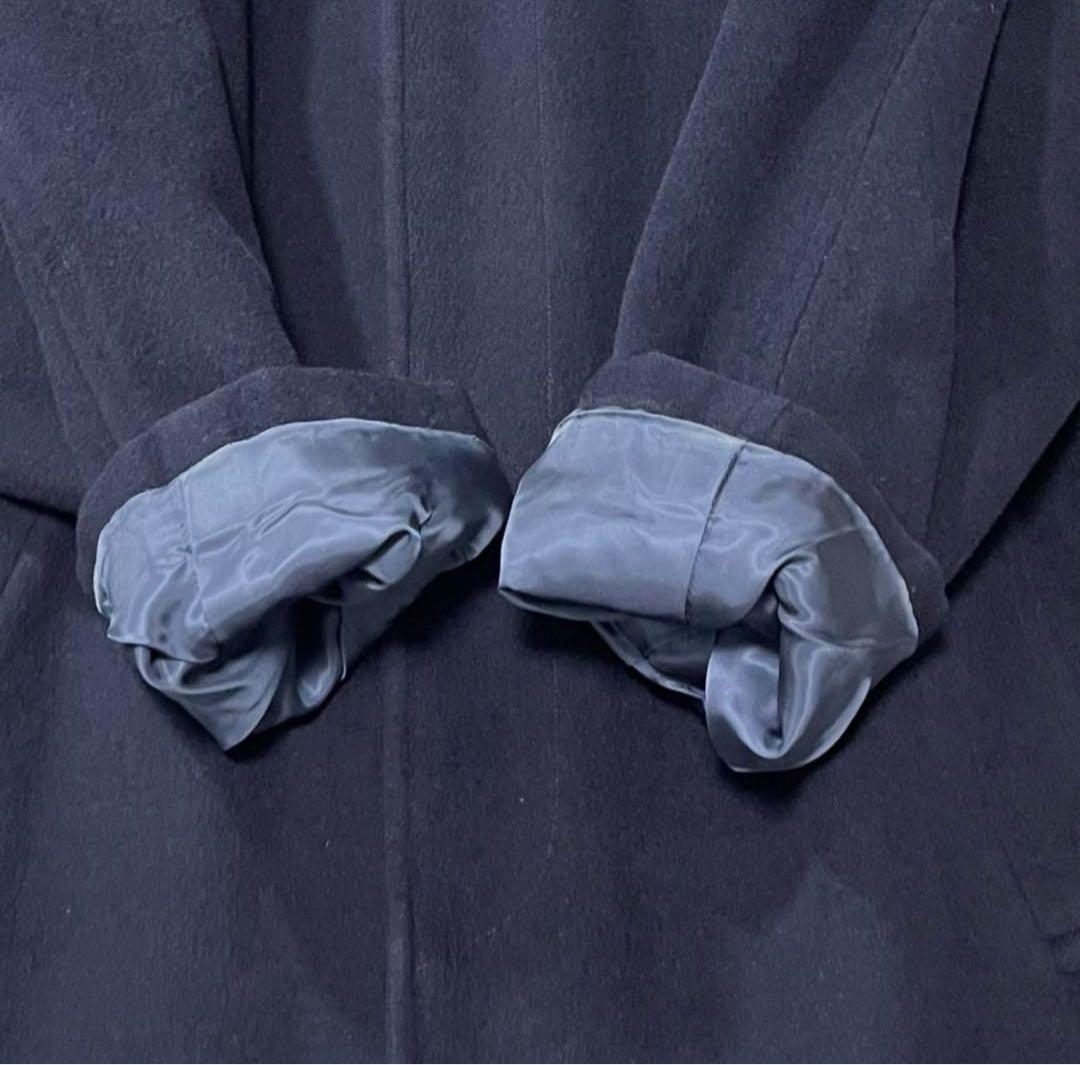 大きめサイズ ポロバイラルフローレン ステンカラーコート マキシ丈 ウール LL