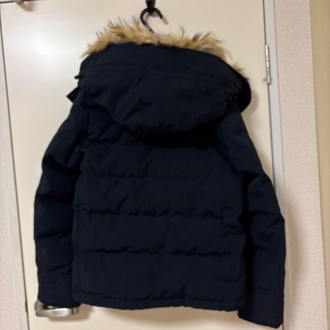 美品ダントン　ネイビー ダウンジャケット ファー付き　S 36