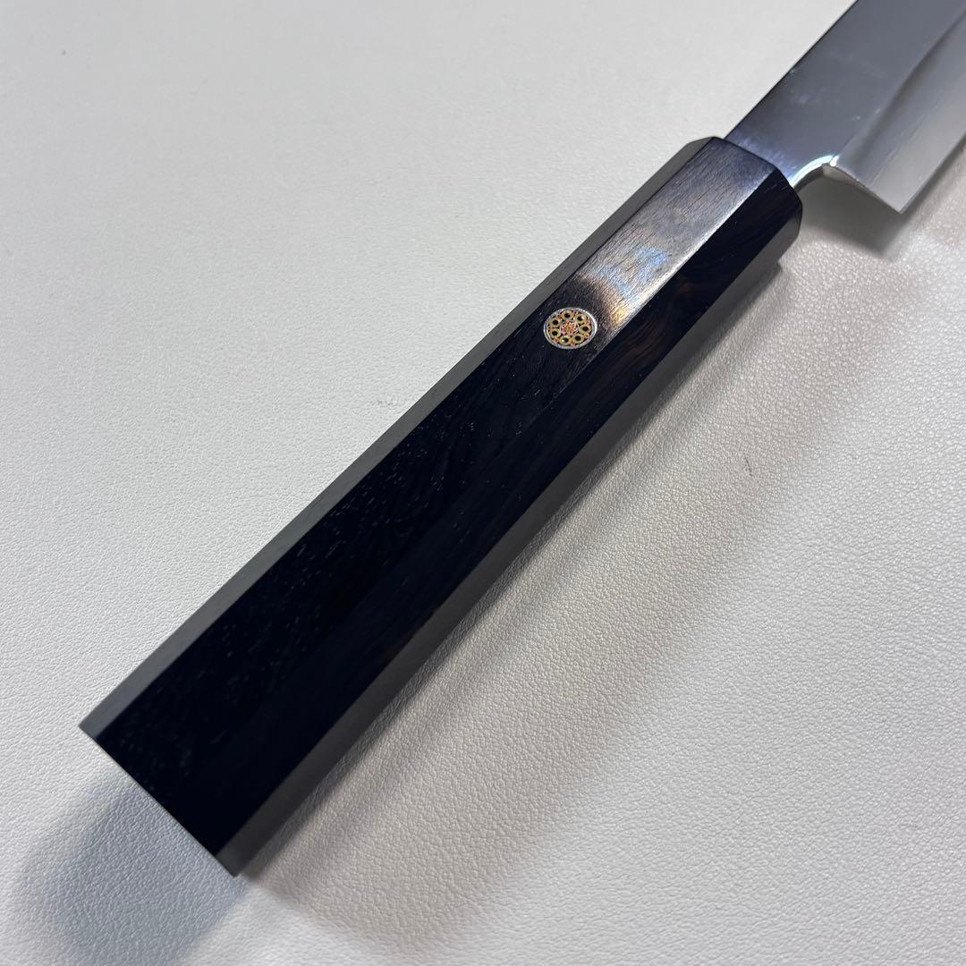 270mm 先丸柳刃包丁 鏡面　黒檀八角柄 刺身包丁 「全鋼-