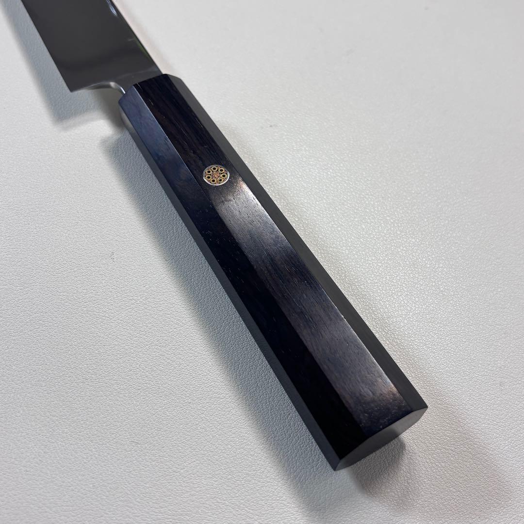 270mm 先丸柳刃包丁 鏡面　黒檀八角柄 刺身包丁 「全鋼-