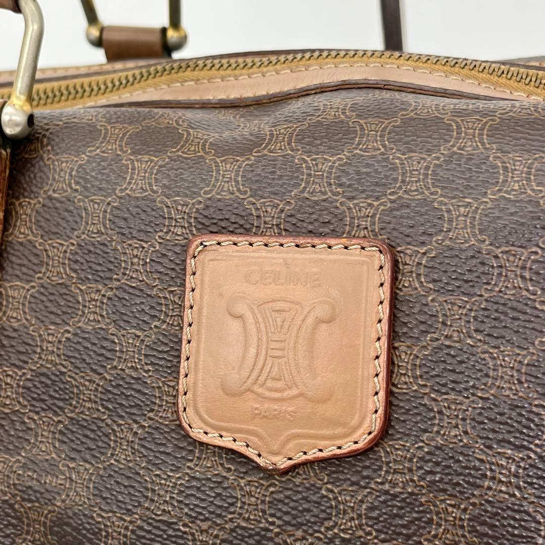 CELINE ハンドバッグ ミニボストン 手提げ マカダム柄 トリオンフPVC