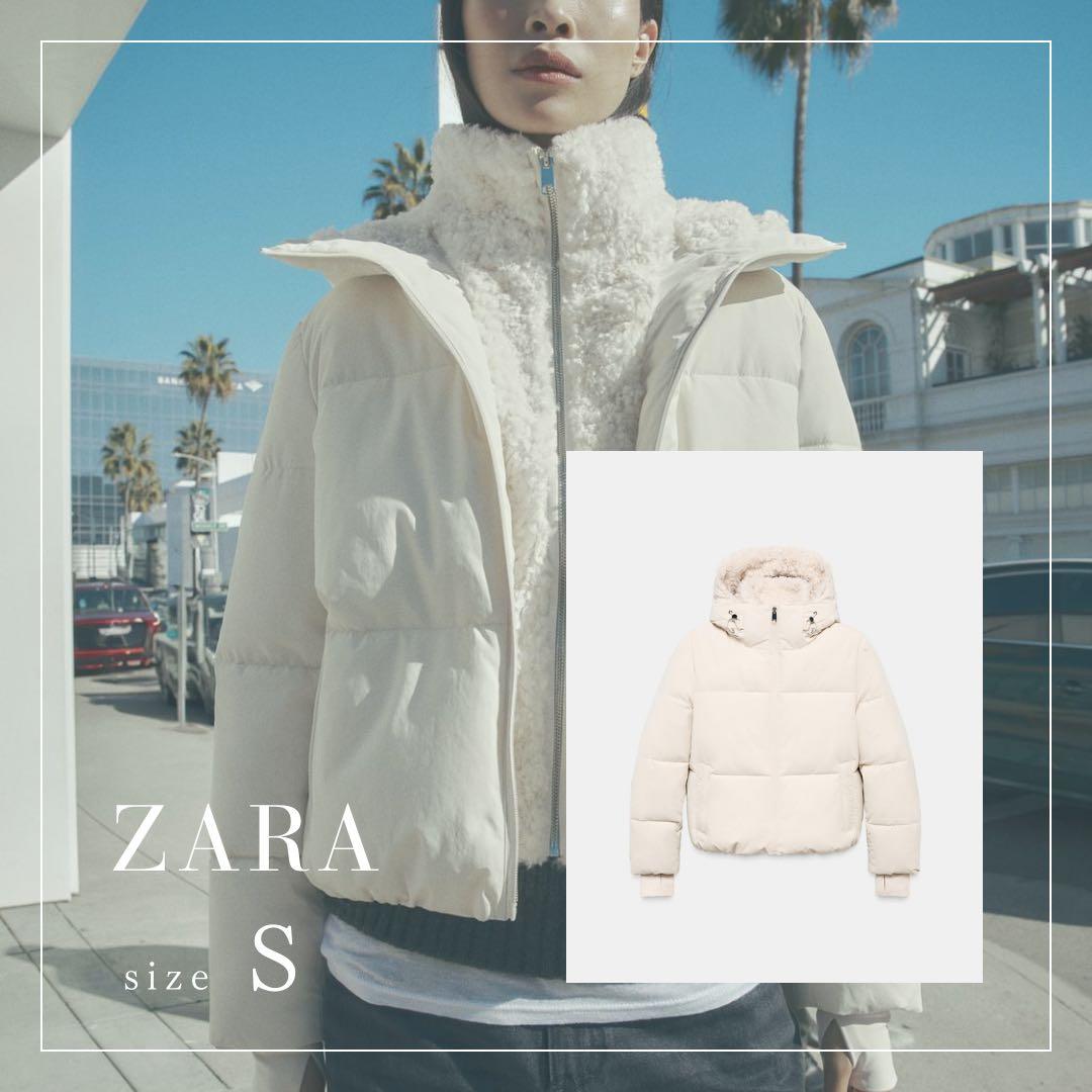 ZARA フェイクシープスキン フード付きアノラック S 新品