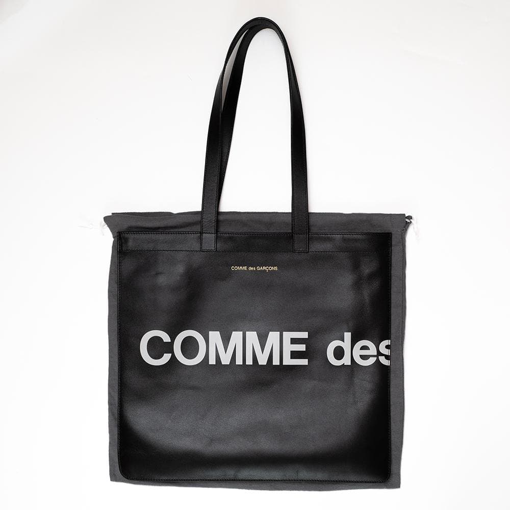 COMME des GARÇONS ブラック レザー トートバッグ