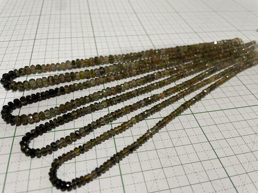 【希少・大粒あり】天然石 ミックストルマリン ボタンカット 4連セット