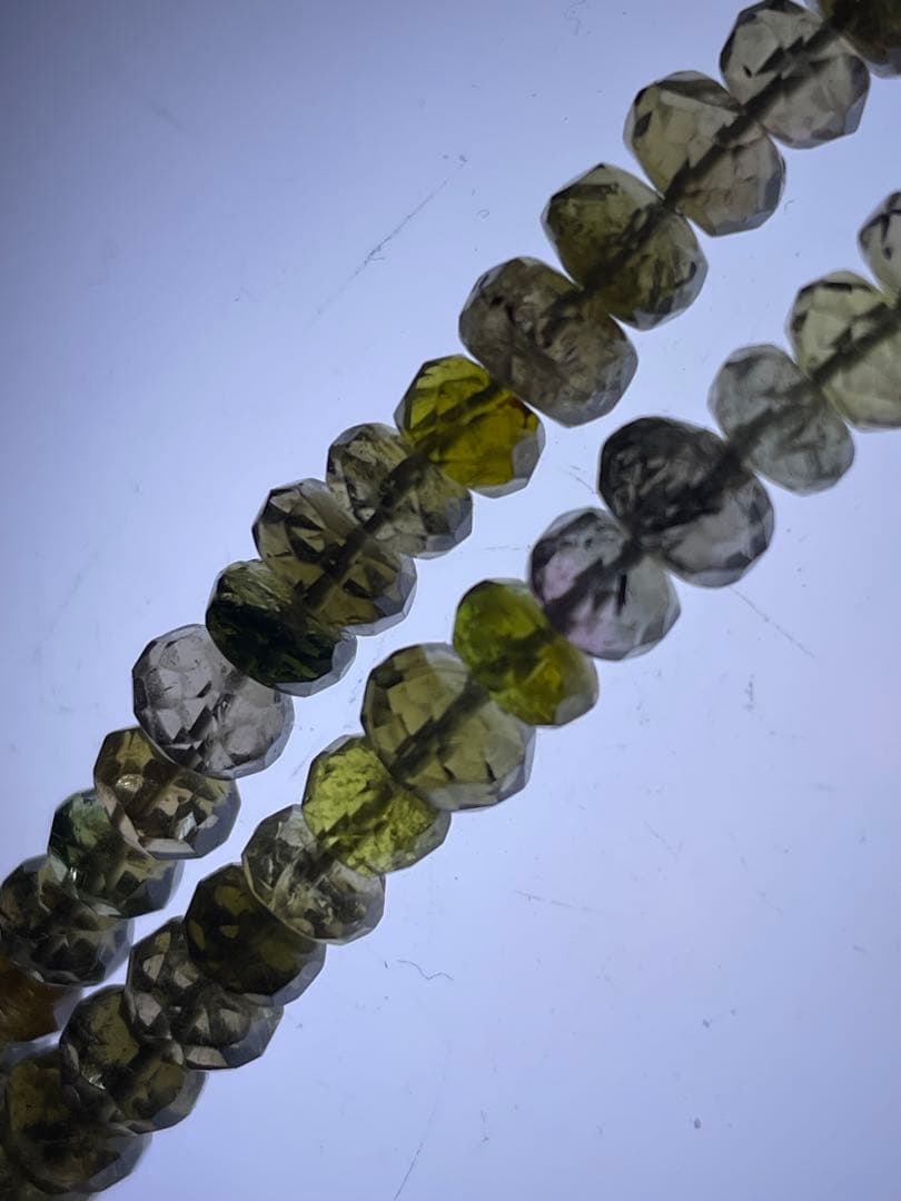 【希少・大粒あり】天然石 ミックストルマリン ボタンカット 4連セット