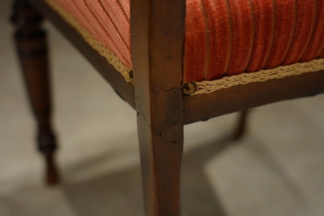 ルイ16世様式　サロンチェア　椅子　象嵌　フランス　アンティーク