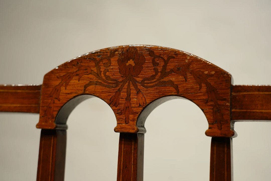 ルイ16世様式　サロンチェア　椅子　象嵌　フランス　アンティーク