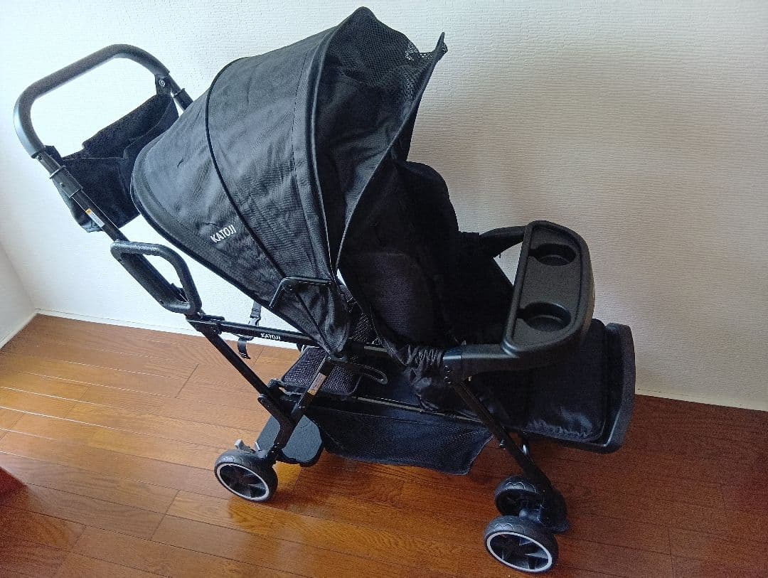 【新品】カトージ　二人でゴー　ブラック　リアシート　レインカバー　3点セット