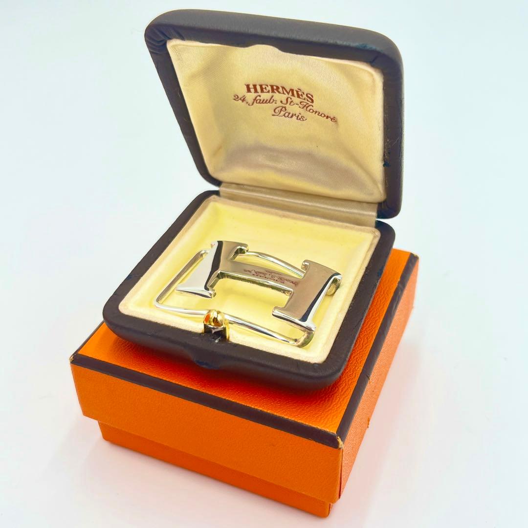 【極美品】エルメス マネークリップ コンスタンス Hロゴ シルバー 925