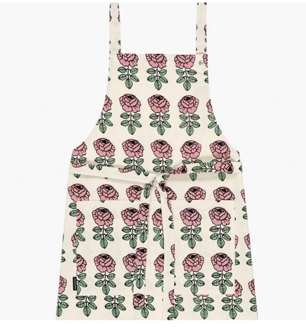 マリメッコ エプロン ヴィヒキルース ピンク 日本限定