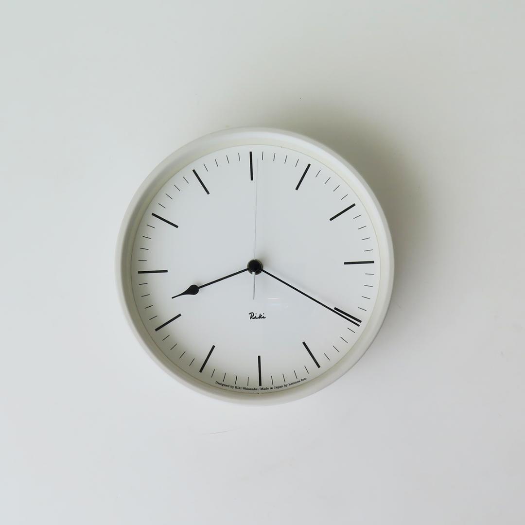 Wi-Fi電波時計 レムノス 渡辺力デザイン リキスチール 白
