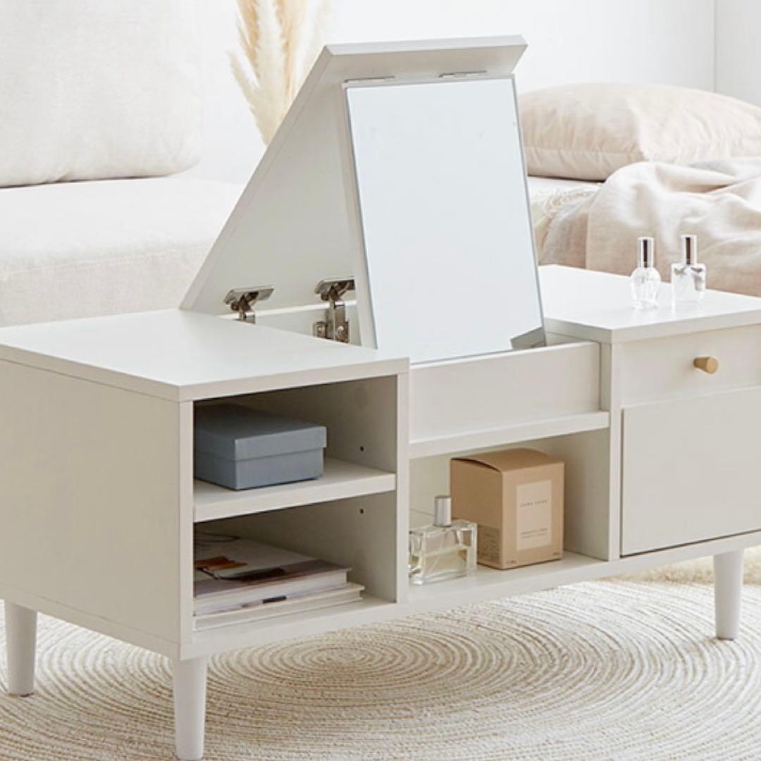 ホワイトドレッサー ミラー付き