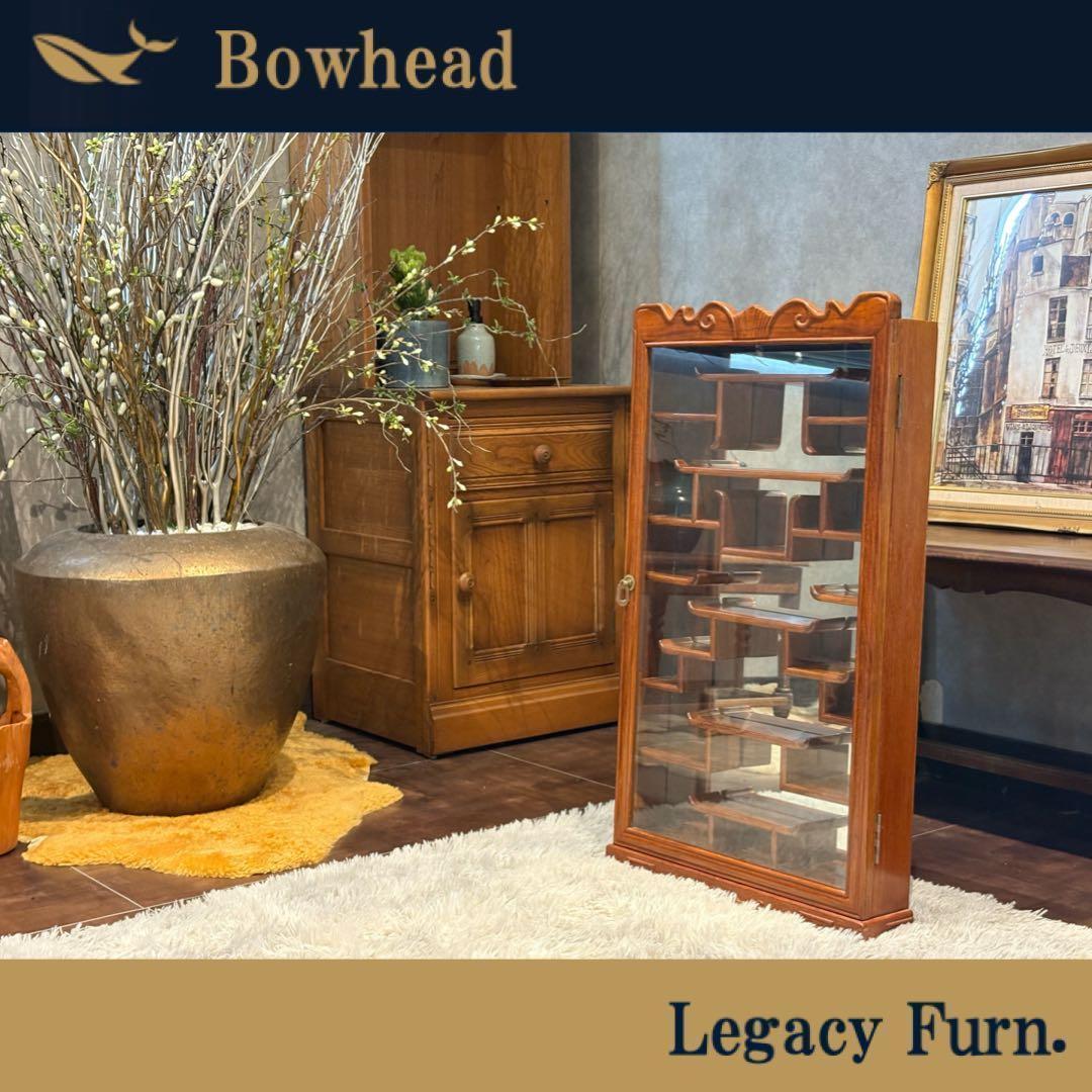 唐木 飾り棚 インテリア アンティーク ビンテージ ミラー 鏡 壁掛け　SZ