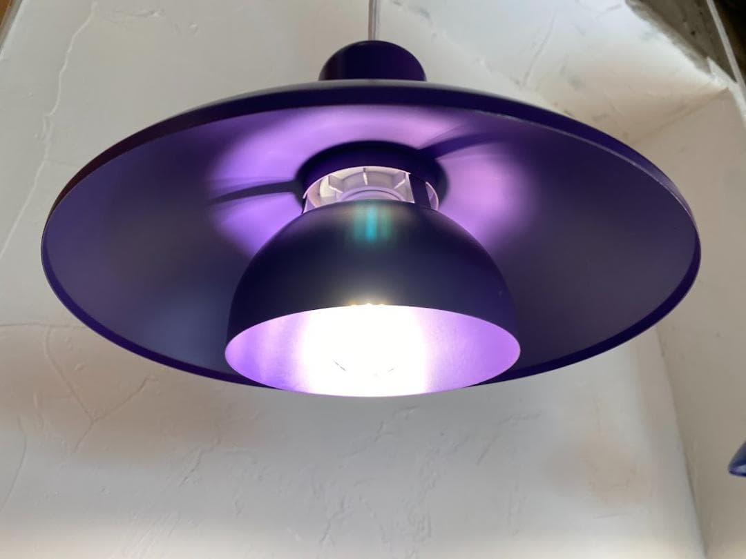 80s ヴィンテージ デンマーク製 E.S Horn ペンダントライト パープル