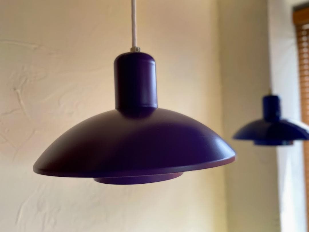 80s ヴィンテージ デンマーク製 E.S Horn ペンダントライト パープル