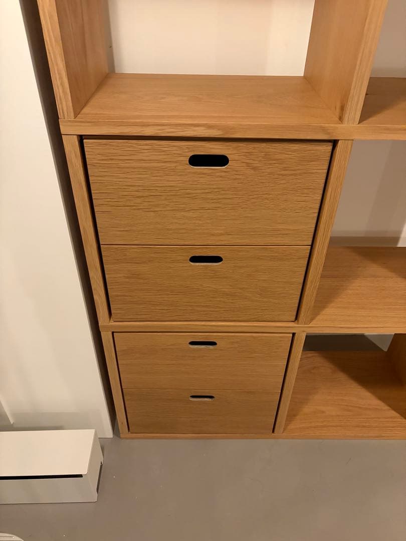 無印良品 スタッキングシェルフ オーク 5段3列（チェスト2つ付き）