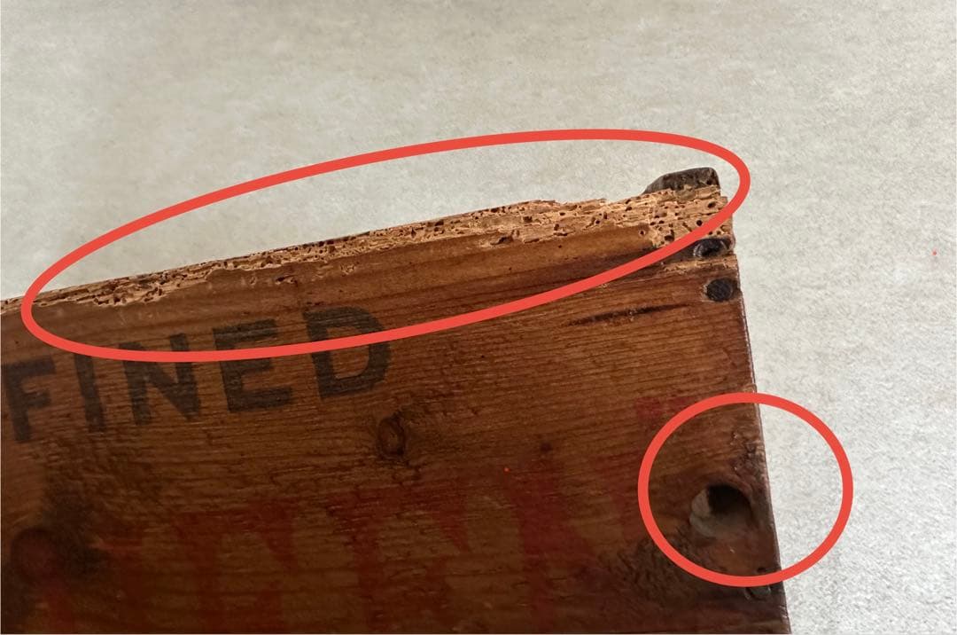 英国アンティーク 木箱 蓋付き 英字ステンシル 収納ボックス 大型 店舗什器