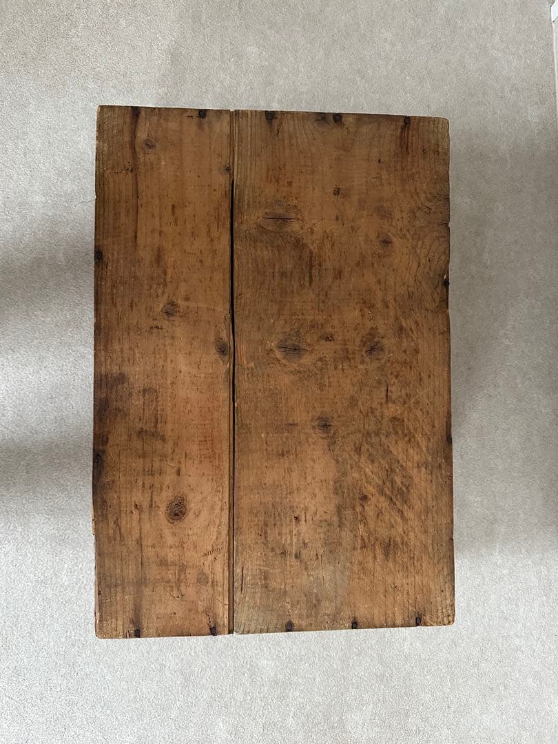 英国アンティーク 木箱 蓋付き 英字ステンシル 収納ボックス 大型 店舗什器