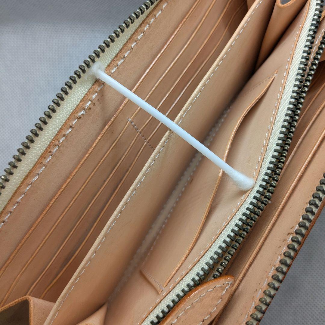 新品ハンドメイド　レザーカービング　ロングウォレット 長財布 ラウンドファスナー