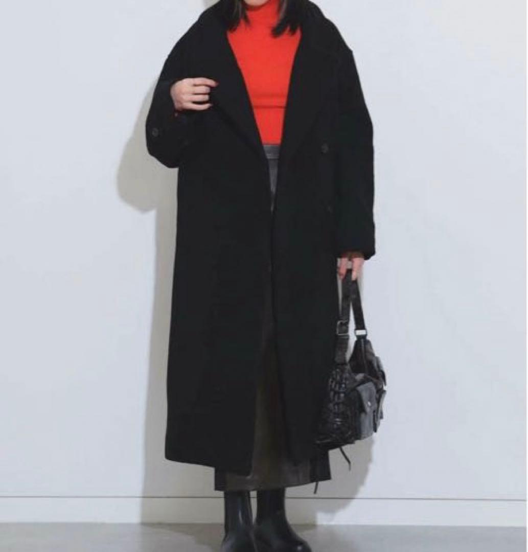 Ray BEAMS モッサ スタンドカラー コート　アウター　ブラック　黒