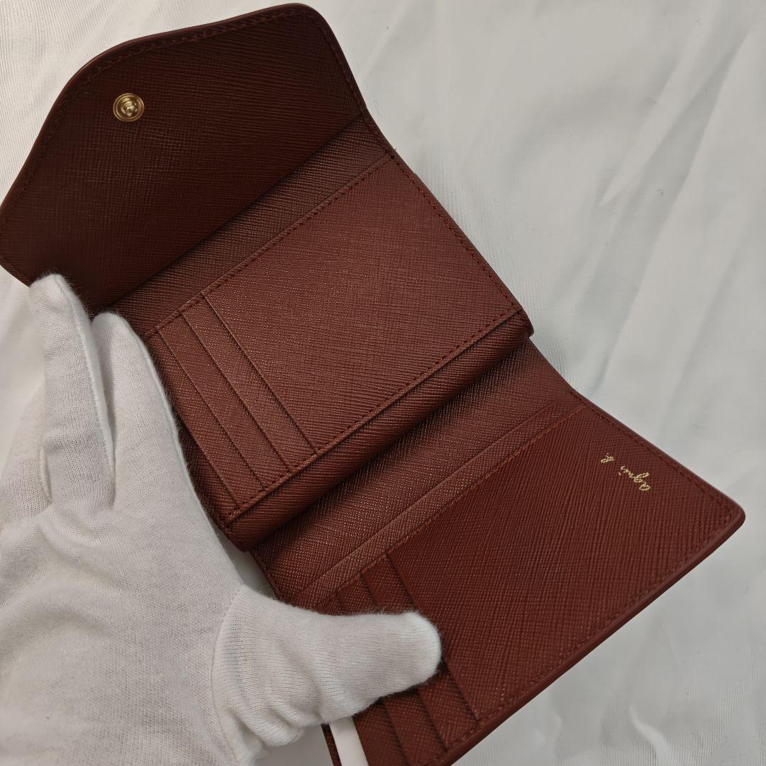 未使用級　agnes b. 三つ折り財布 　アニエスベー　ブラウン