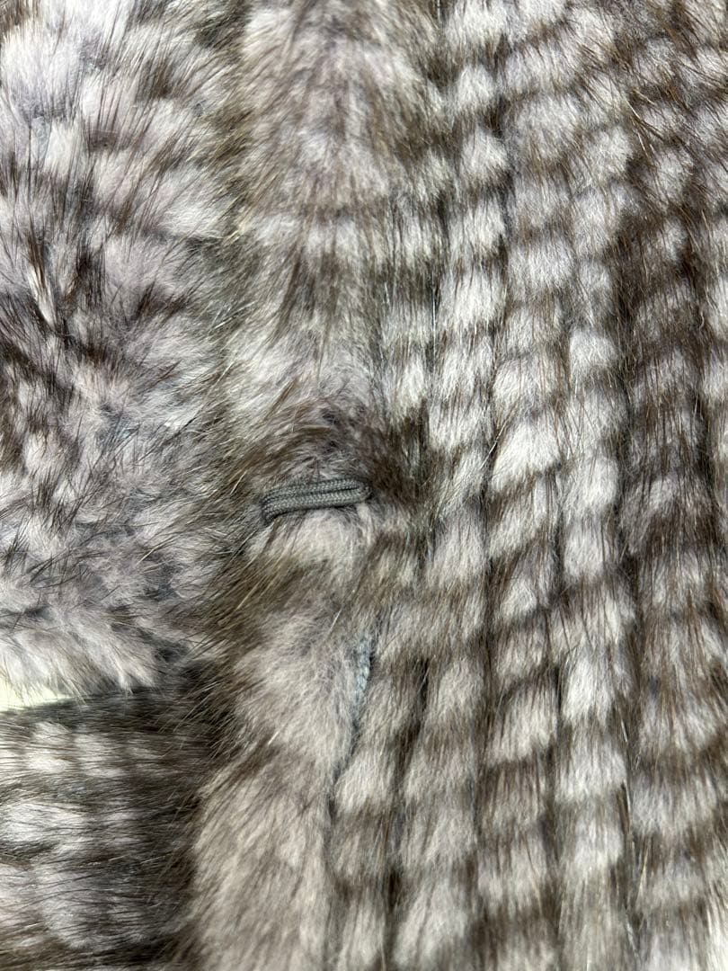 最高級ミンクストール大判編み込みグレー成人式ファーマショールシルバー系