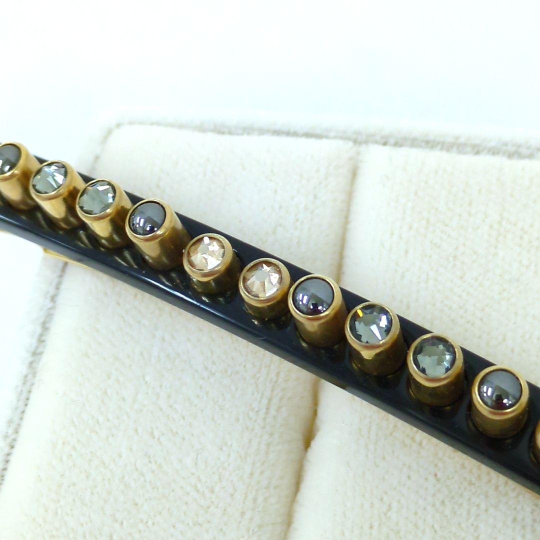 アレクサンドルドゥパリ ヘアピン ライトブラウン グレー系 ラインストーン