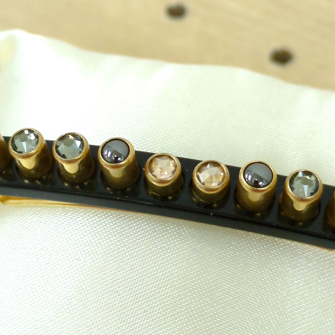 アレクサンドルドゥパリ ヘアピン ライトブラウン グレー系 ラインストーン