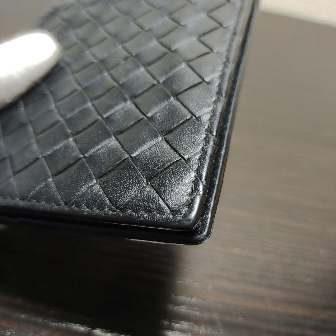 ボッテガヴェネタ　折り財布　マネークリップ　黒　イントレチャート