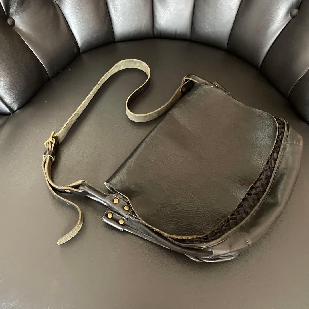 SLOWスロウ栃木レザステアレザ-ショルダ-バックハンティングポストマンRRL