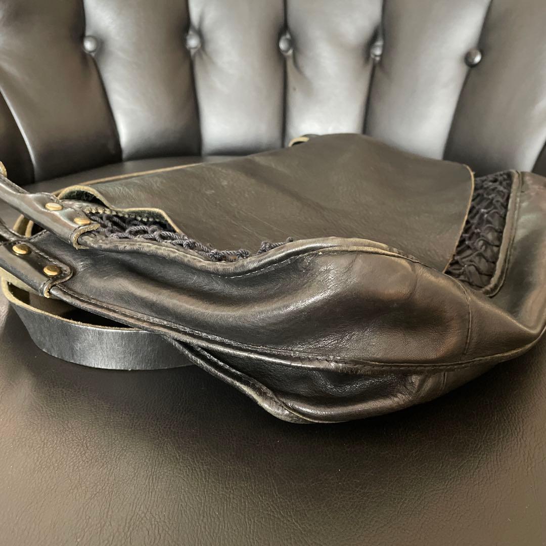 SLOWスロウ栃木レザステアレザ-ショルダ-バックハンティングポストマンRRL