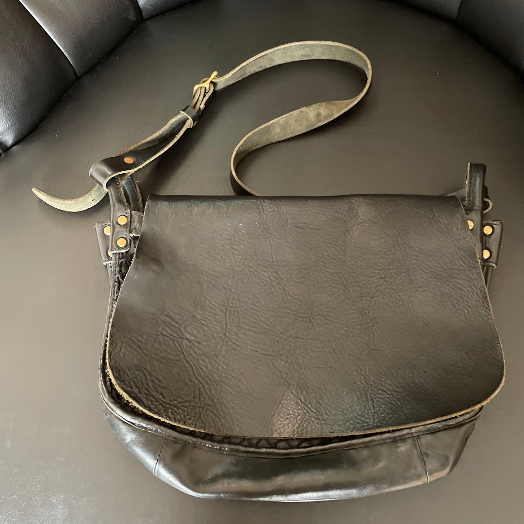 SLOWスロウ栃木レザステアレザ-ショルダ-バックハンティングポストマンRRL