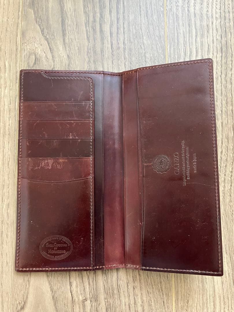 GANZO ホーウィン社 バーガンディ シェルコードバン長財布