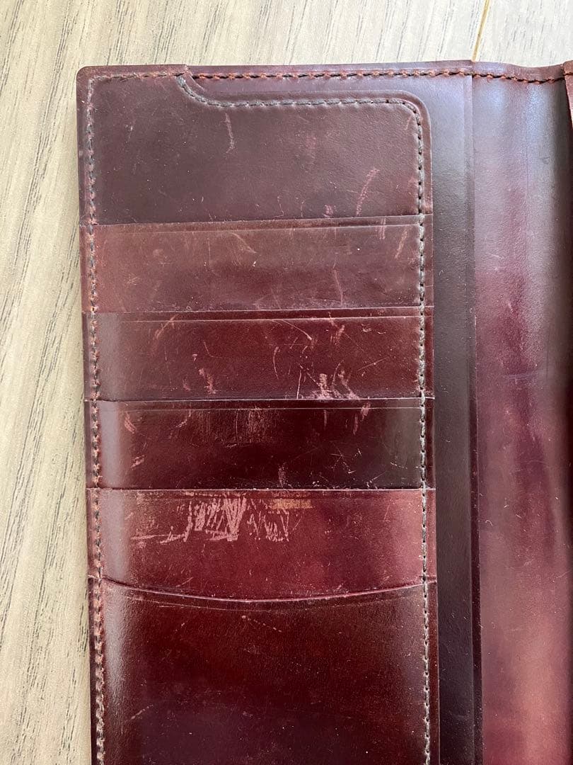 GANZO ホーウィン社 バーガンディ シェルコードバン長財布