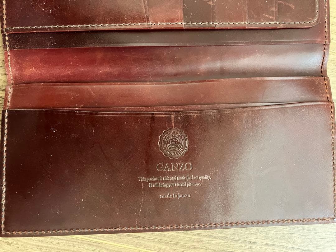 GANZO ホーウィン社 バーガンディ シェルコードバン長財布