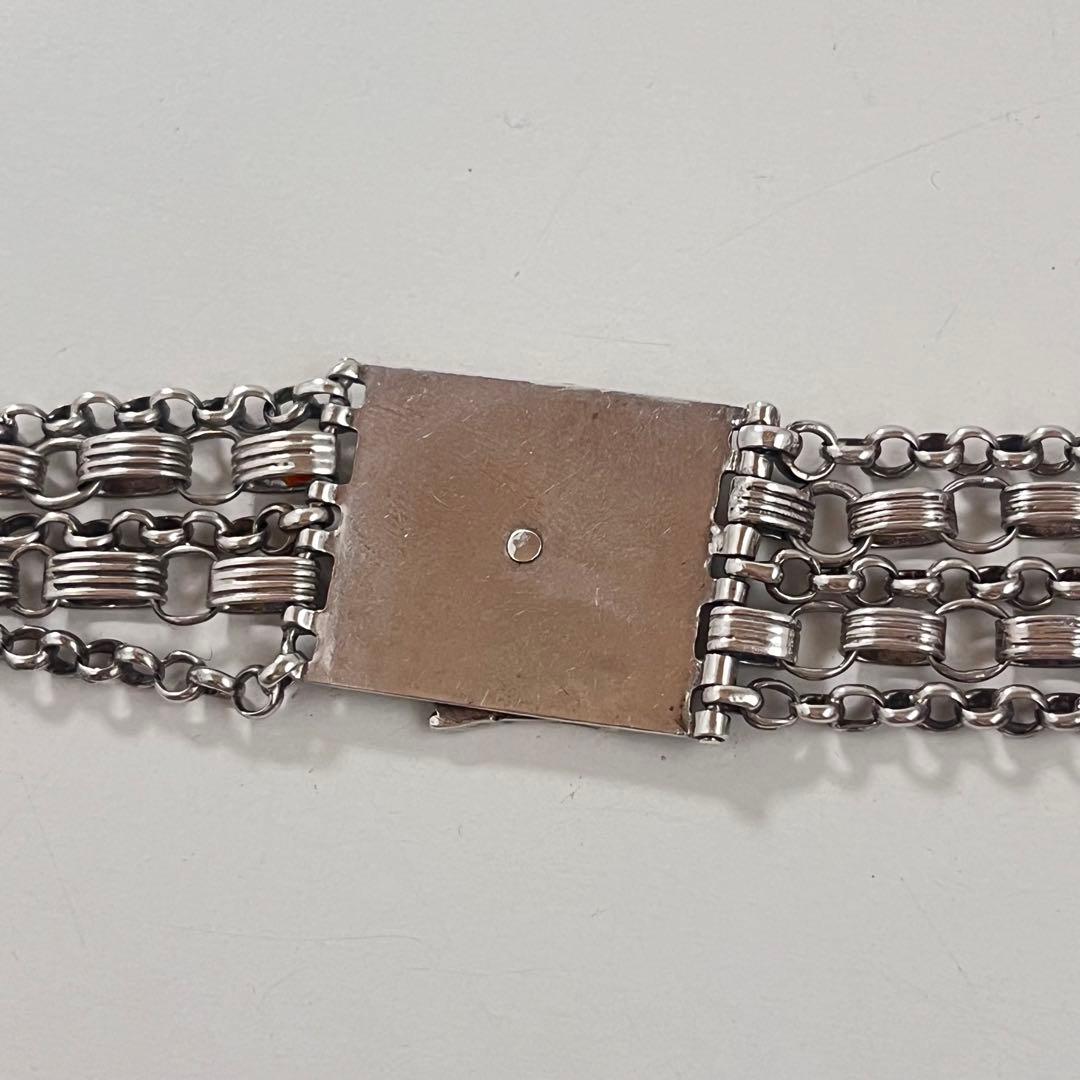 英国 イギリス ヴィンテージ 5連 チェーン ブレスレット シルバー 925