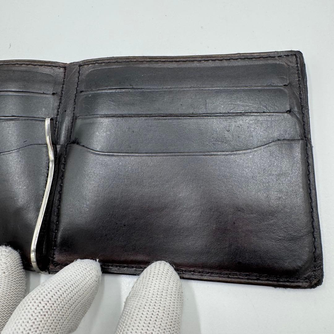 ベルルッティ カリグラフィ レザー マネークリップ カードケース 2つ折り財布