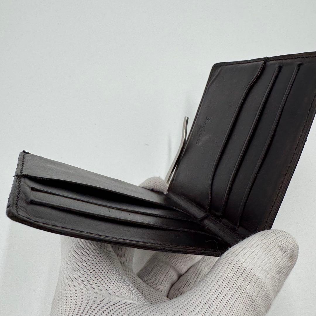 ベルルッティ カリグラフィ レザー マネークリップ カードケース 2つ折り財布