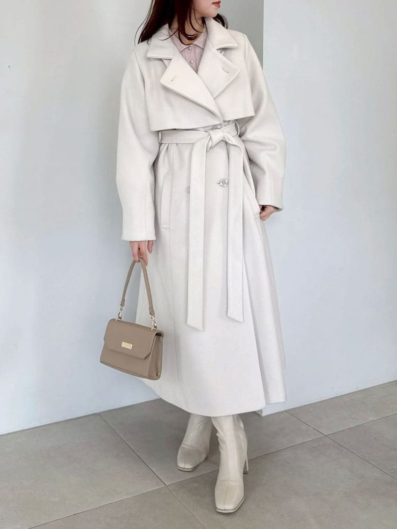 dazzlin ダズリン 2way カラーレディコート アイボリー M