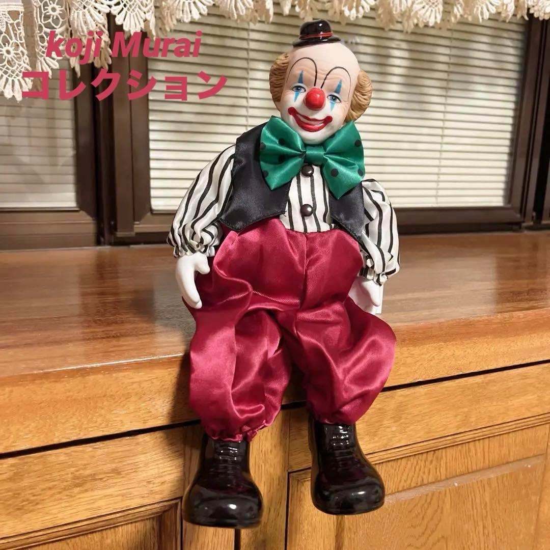 ヴィンテージ　むらいこうじ　ピエロ　セラミックドール　ビスクドール　オルゴール