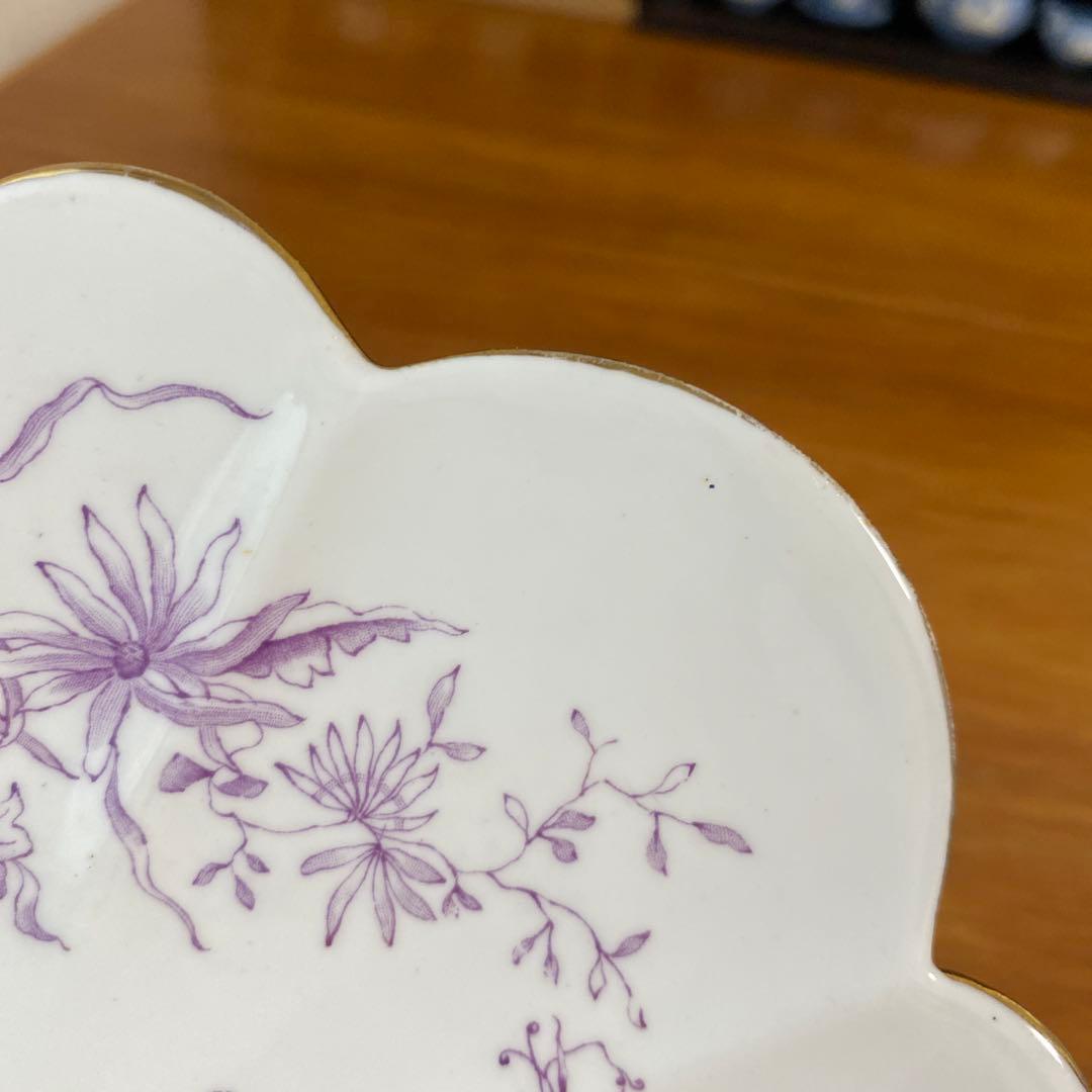 ワイルマン　フォリー　パープル　フラワー　デイジーシェイプ　23cm プレート