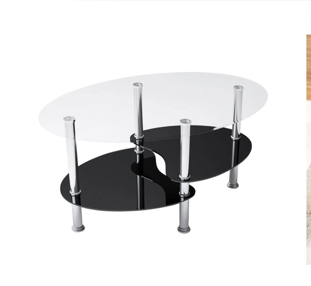 ガラステーブル 〔楕円形 ）