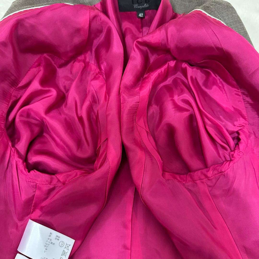 ICB　アイシービー　セットアップスーツ　パンツ　レディース　シルク　42　XL